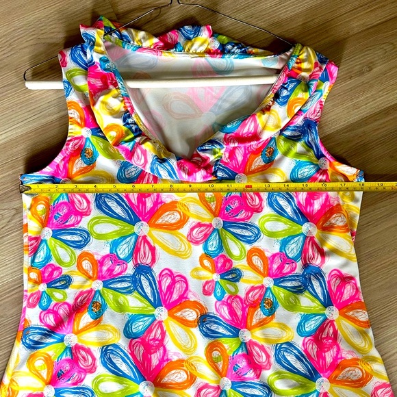 Colorful Dress Large Scoop Neck Floral - Picture 5 of 7